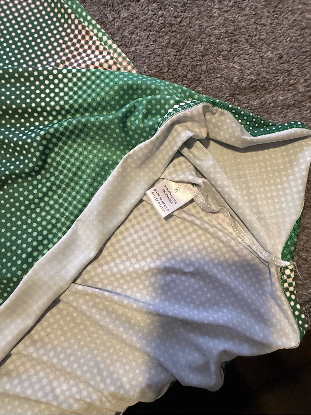Fashion Nova Green Polka Dot Long Sleeve Dress